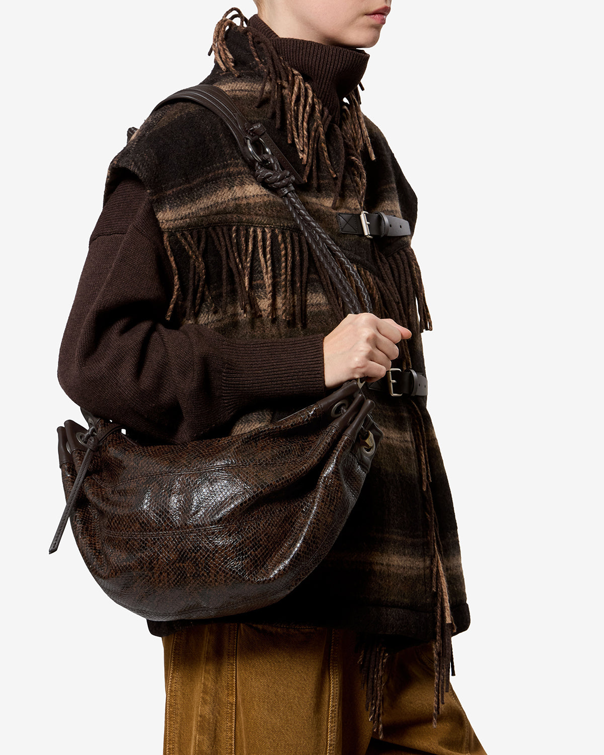 Maia Medium Bag in Python-Effect Leather
